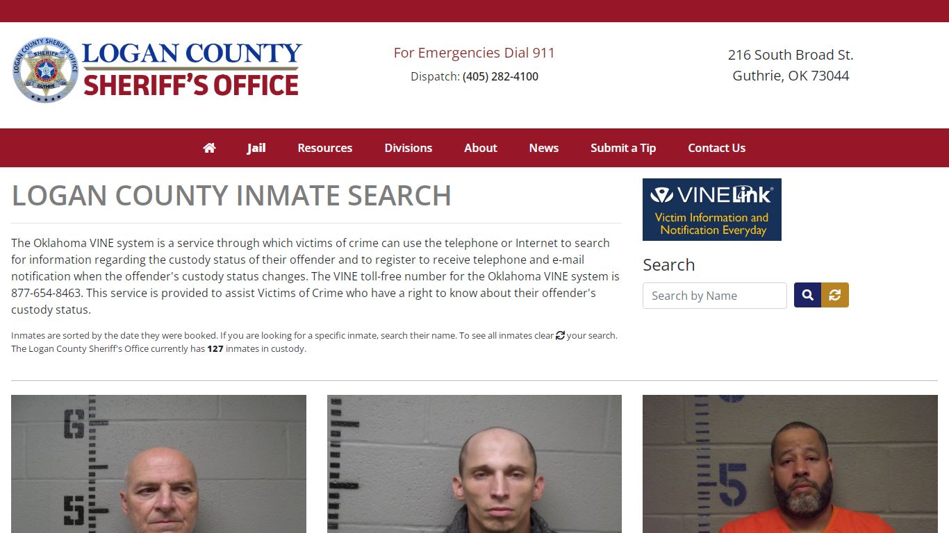 Inmate Search - Logan County Sheriff's Office Oklahoma