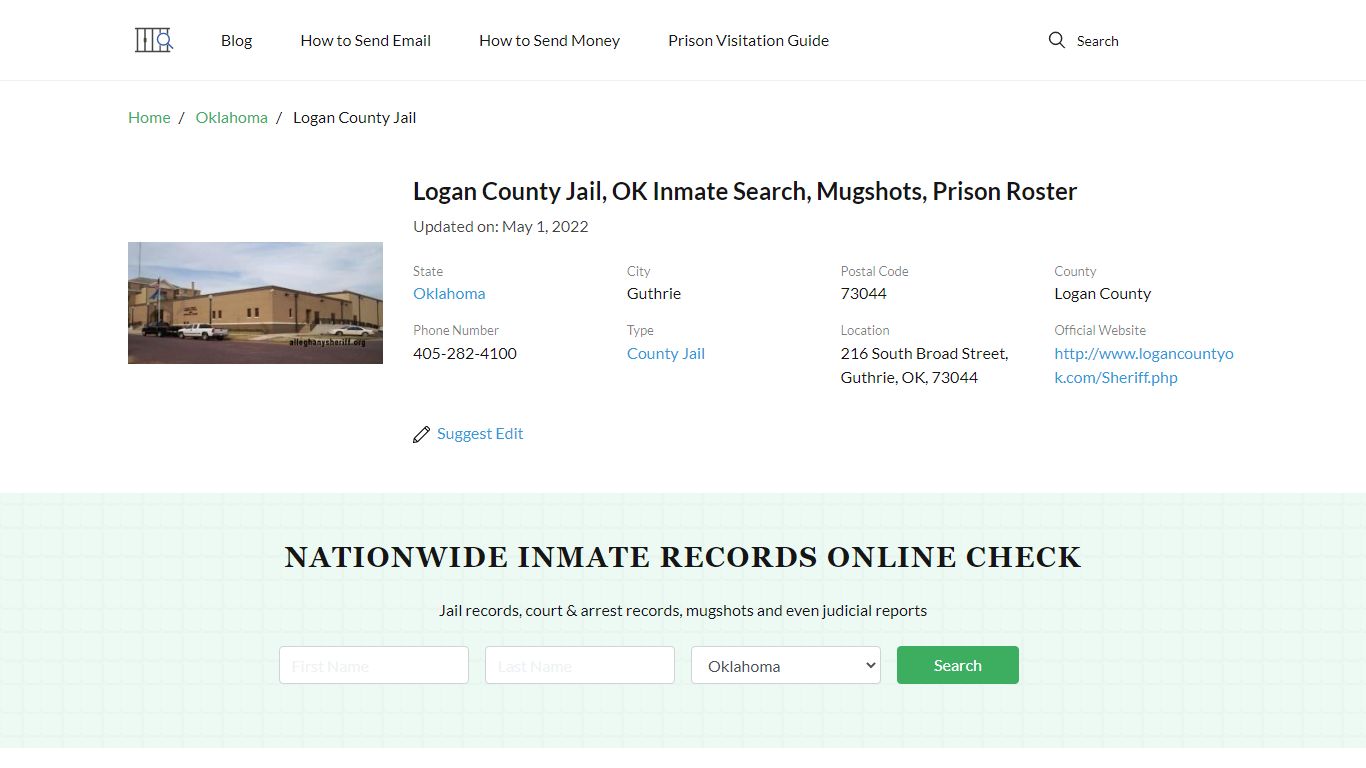 Logan County Jail, OK Inmate Search, Mugshots, Prison ...